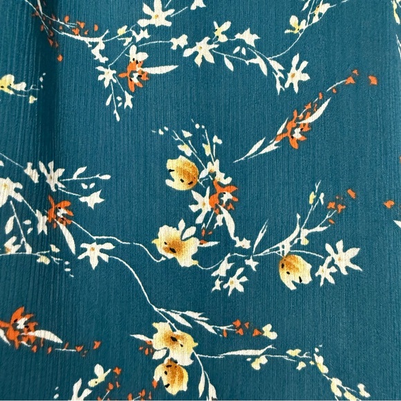 ✨ Papermoon Teal Floral Sleeveless Blouse Lightweight Size S ✨ - Picture 3 of 5